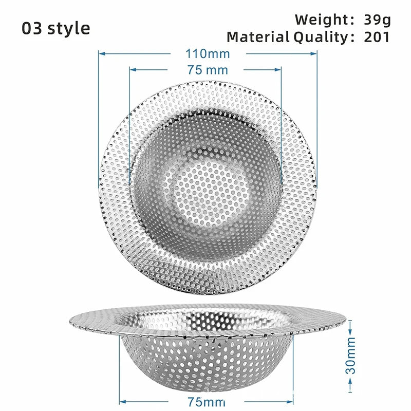 Stainless Steel Sink Strainer Filter | Kitchen & Bathroom Drain Hole Mesh Trap