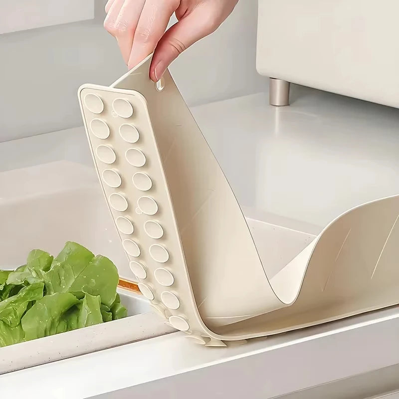 Silicone Sink Baffle Splash Guard | Non-Slip Suction Cup Water Dam