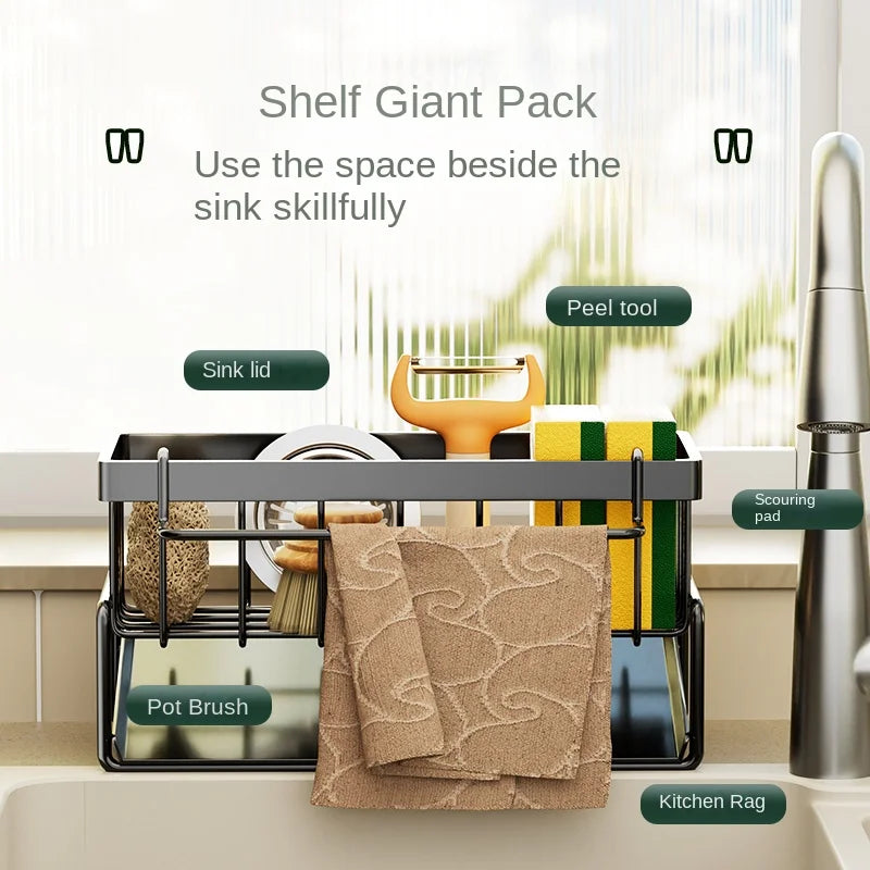 Kitchen Stainless Steel Sponge Drain Rack | Dishwashing Supplies & Dishcloth Storage