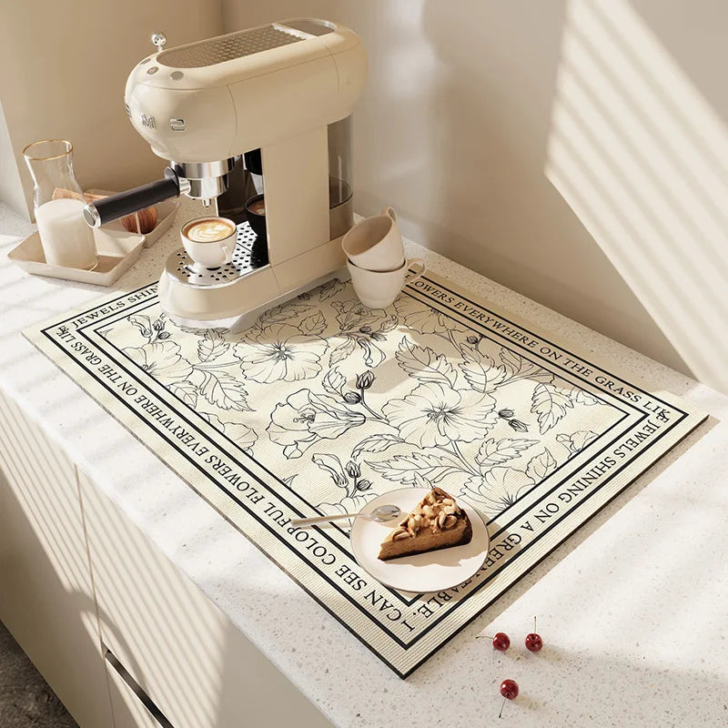 Super Antiskid Large Kitchen Draining Mat | Quick-Dry Absorbent Dish Drying Pad