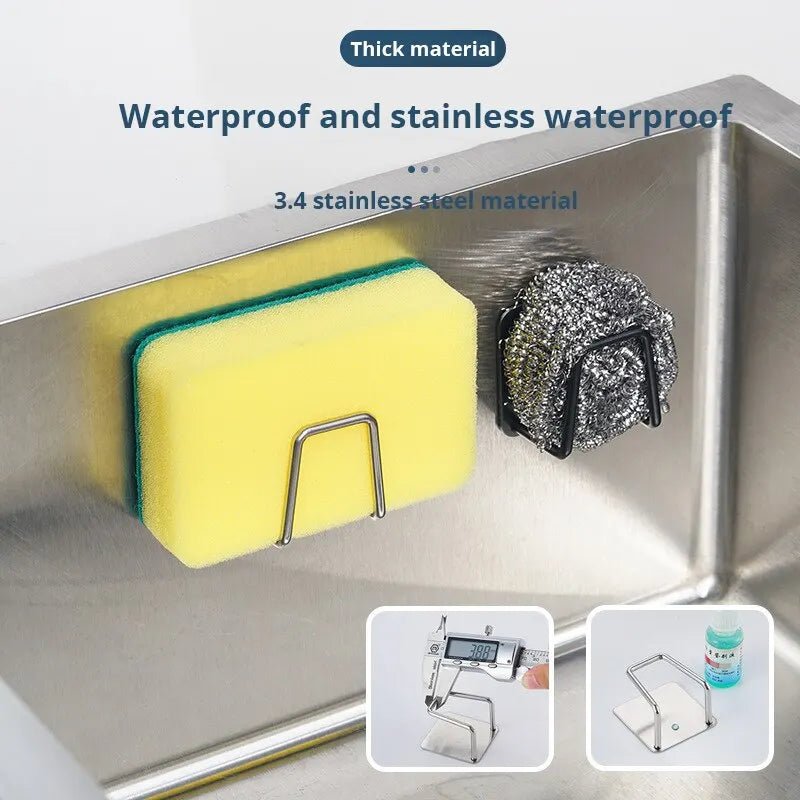 Stainless Steel Sink Sponge Rack | Inner Wall Drain Holder for Kitchen