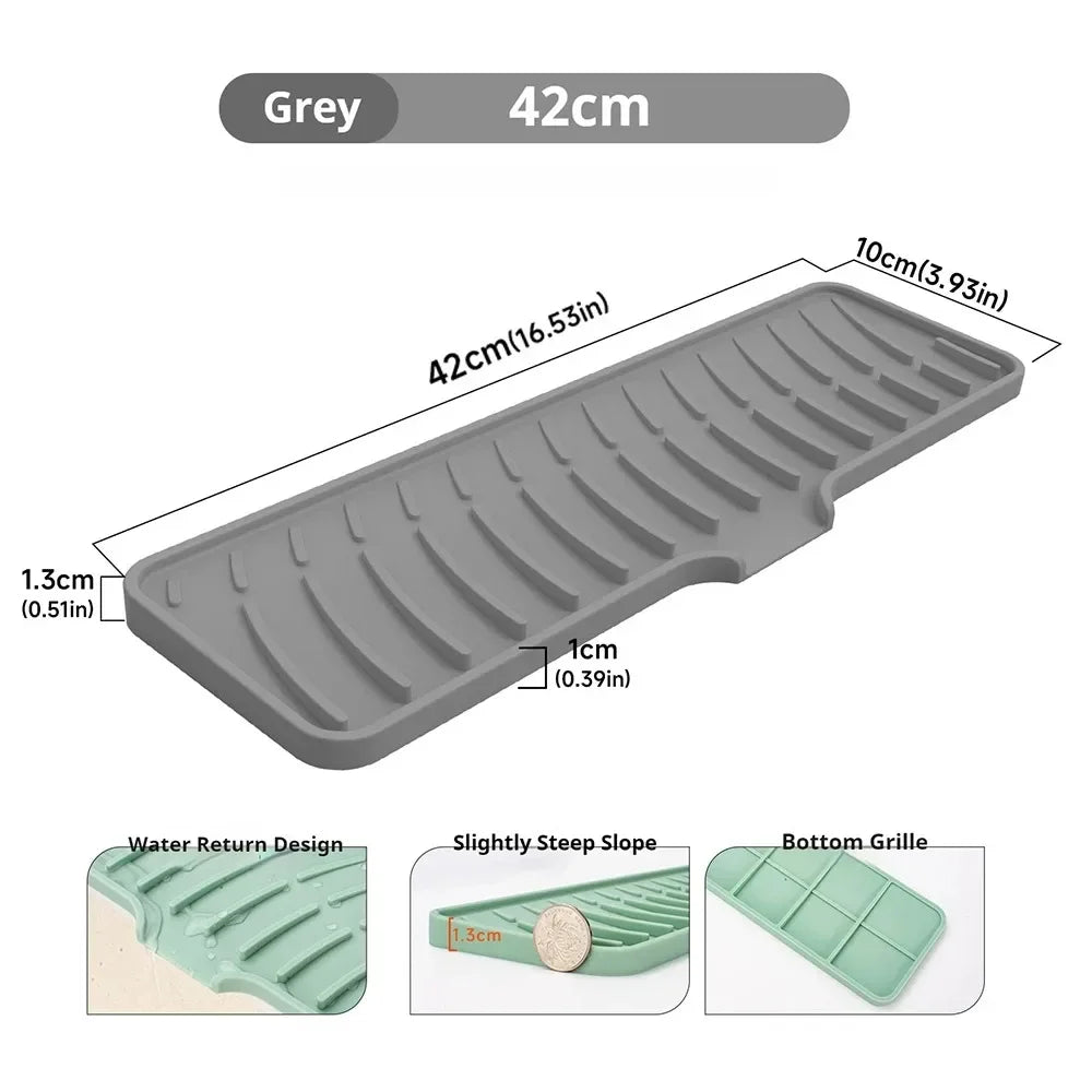 Silicone Kitchen Sink Splash Guard Mat | Faucet Pad & Countertop Protector