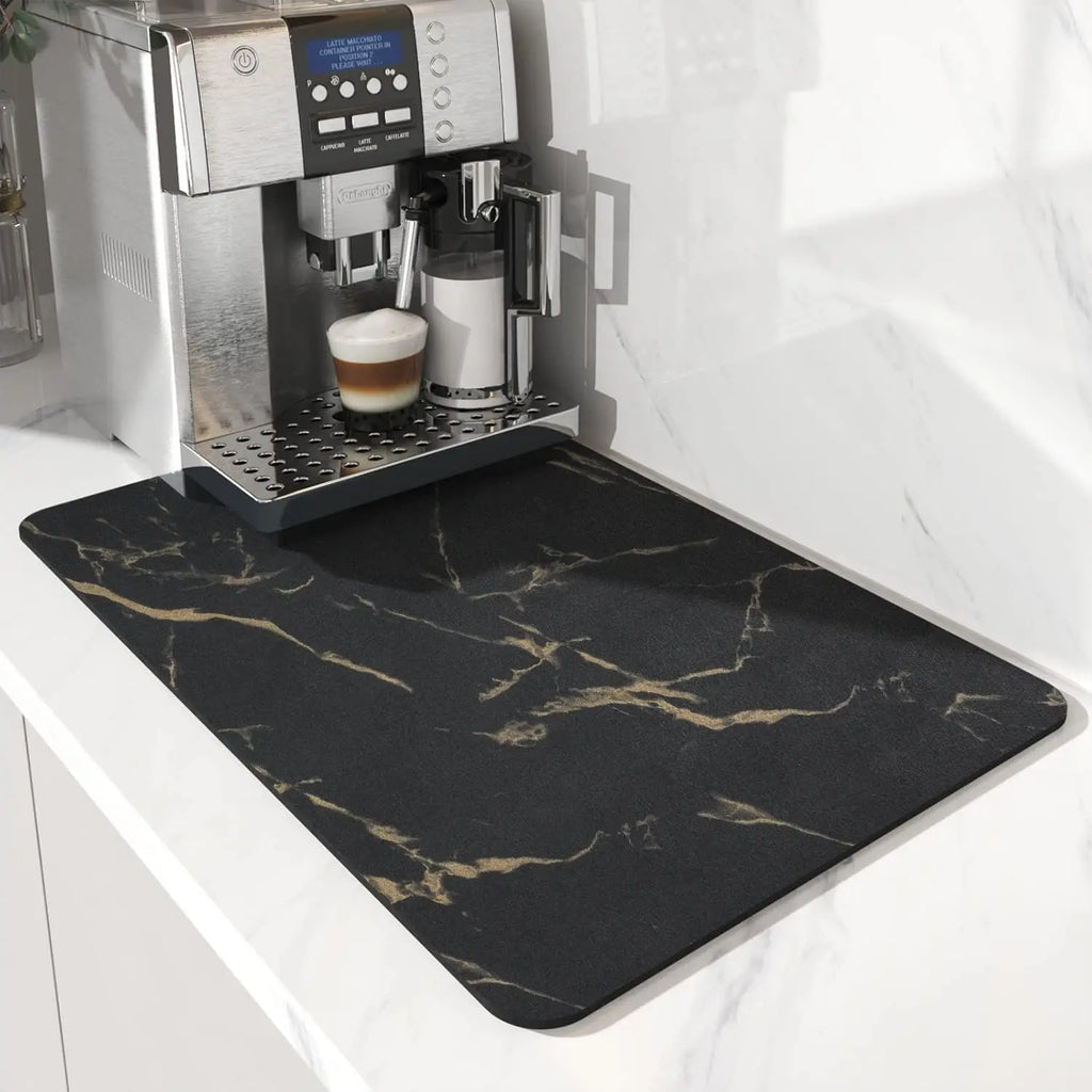 Coffee Machine Mat | Rubber Backing Water-Absorbent Dish Drying Pad & Kitchen Drainage Mat