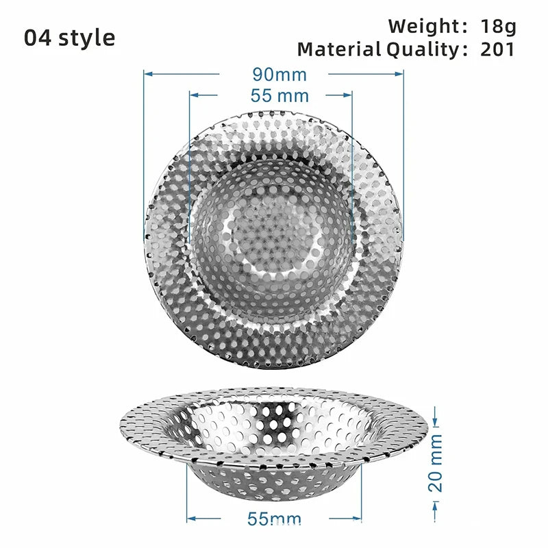 Stainless Steel Sink Strainer Filter | Kitchen & Bathroom Drain Hole Mesh Trap