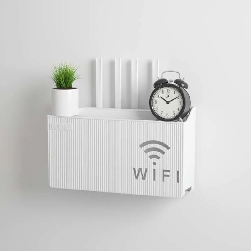 Router & TV Set-Top Box Storage Rack | Wall-Mounted Cable Management Shelf
