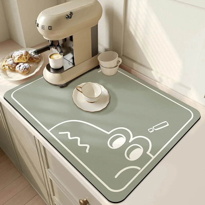 Super Absorbent Large Kitchen Mat | Anti-Slip Dish Drying & Drain Pad for Tableware