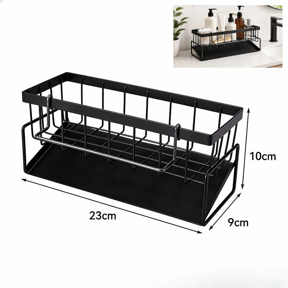 Kitchen Sink Drain Rack | Sponge Storage, Faucet Holder & Soap Drainer Organizer