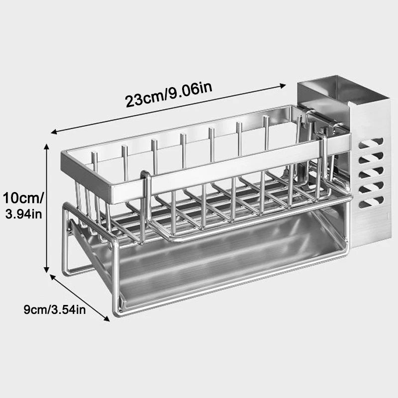Sink Cleaning Tools Storage Rack | Stainless Steel Drain Rack for Sponge & Rag