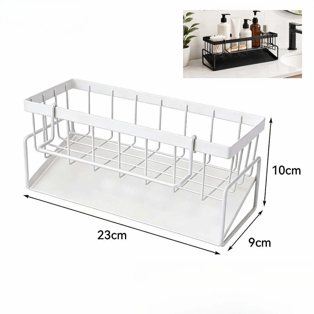 Kitchen Sink Drain Rack | Sponge Storage, Faucet Holder & Soap Drainer Organizer