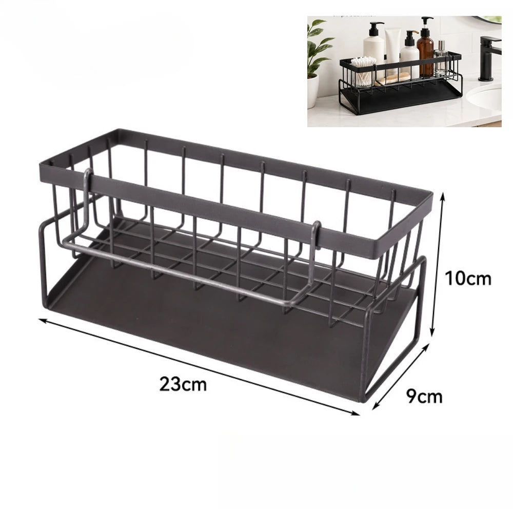 Kitchen Sink Drain Rack | Sponge Storage, Faucet Holder & Soap Drainer Organizer