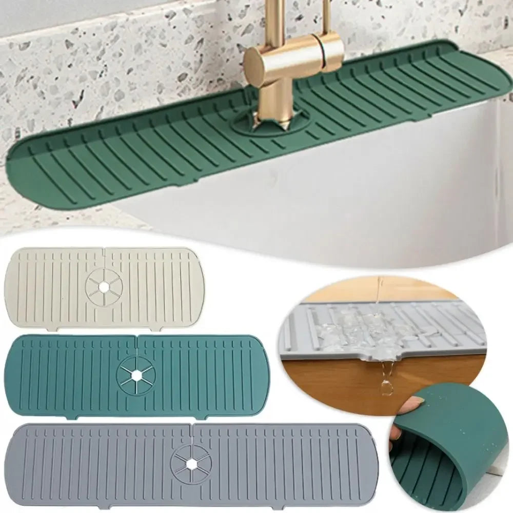 Silicone Sink Drain Mat | Kitchen Faucet Splash Guard & Countertop Protector