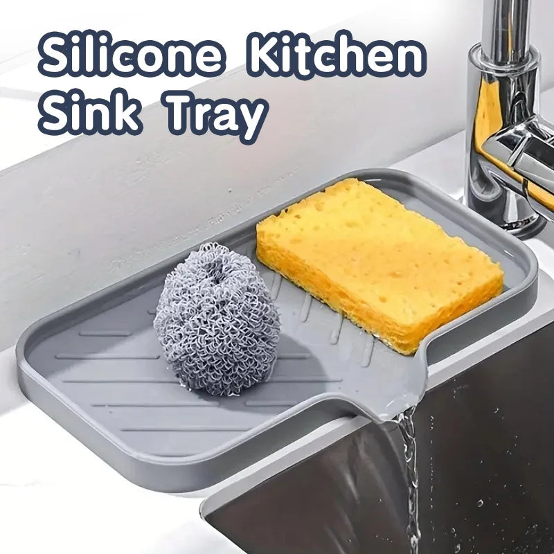 Silicone Faucet Mat & Sink Tray | Soap Dispenser Sponge Drain Pad