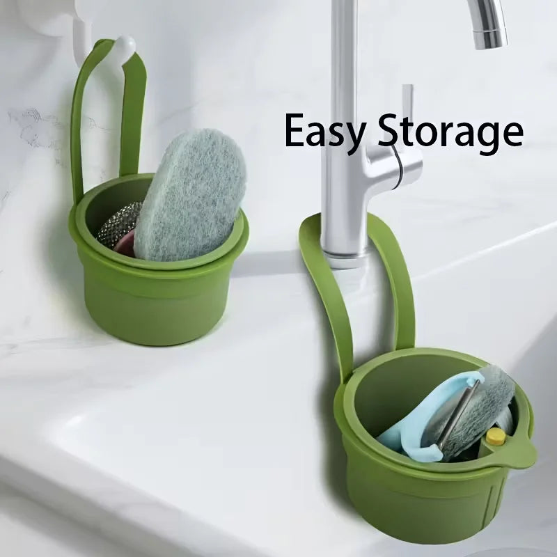 Press-Type Drain Basket | Food Strainer & Sink Organizer for Kitchen & Bathroom