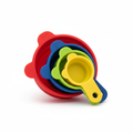 Silicone collapsible measuring cups set product shot on white background