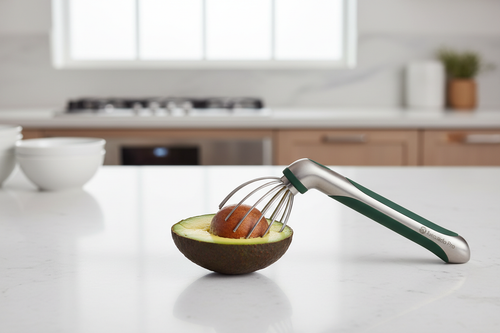 Smart Avocado Slicer Pro in use slicing avocado on kitchen counter